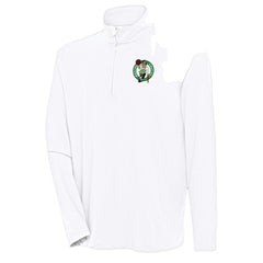 NBA - Boston Celtics Antigua Hunk Quarter-Zip Pullover Top - White