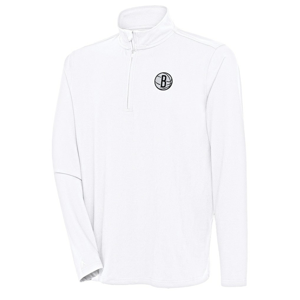 NBA - Brooklyn Nets Antigua Hunk Quarter-Zip Pullover Top - White