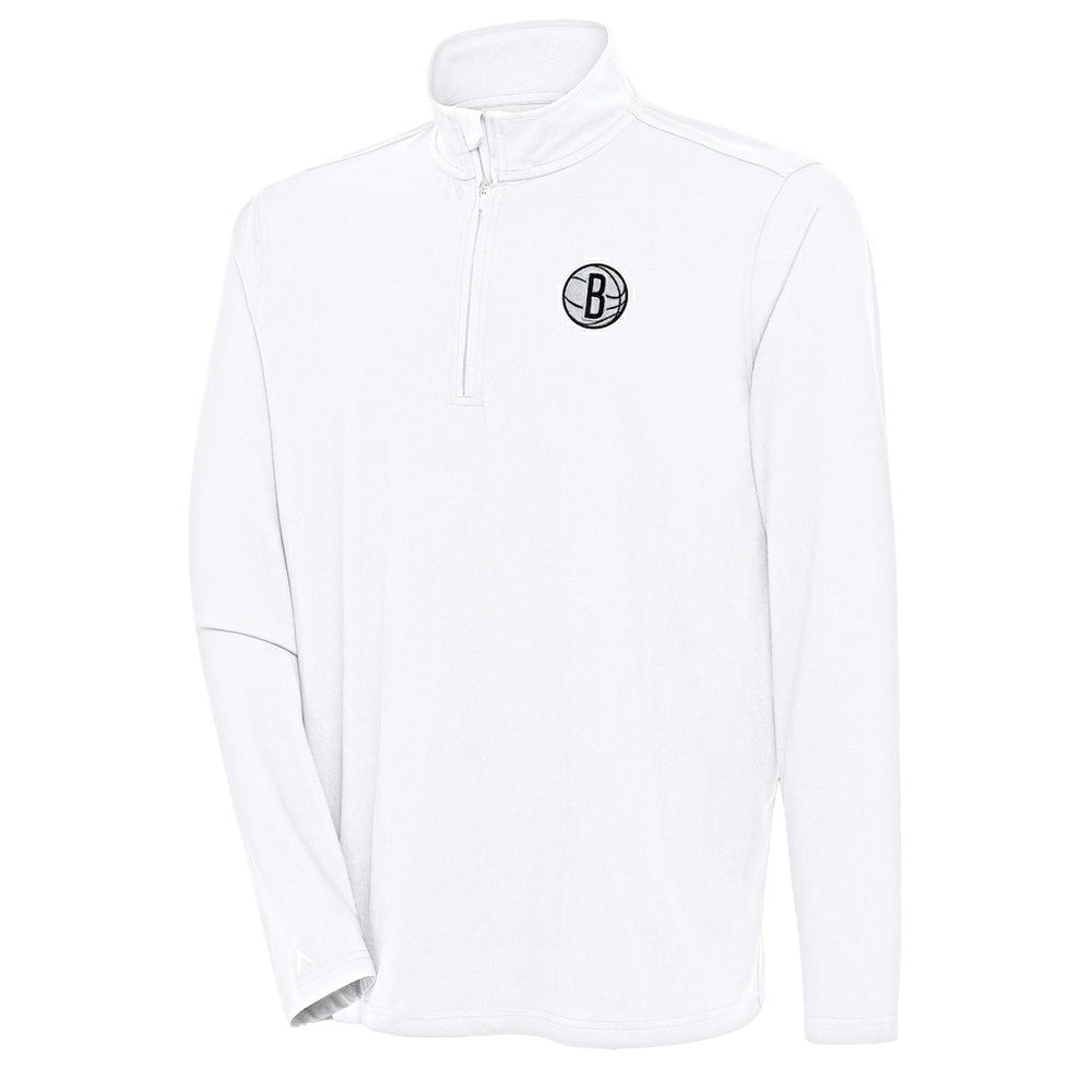 NBA - Brooklyn Nets Antigua Hunk Quarter-Zip Pullover Top - White