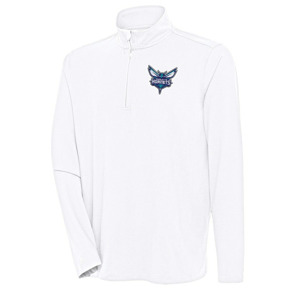 NBA - Charlotte Hornets Antigua Hunk Quarter-Zip Pullover Top - White