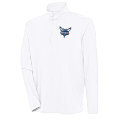 NBA - Charlotte Hornets Antigua Hunk Quarter-Zip Pullover Top - White