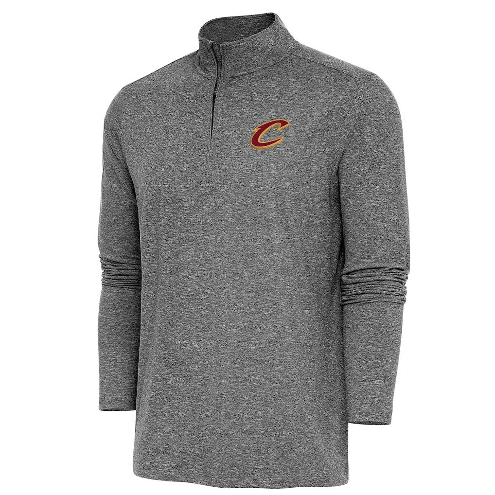 NBA - Cleveland Cavaliers Antigua Hunk Quarter-Zip Pullover Top - Heather Black