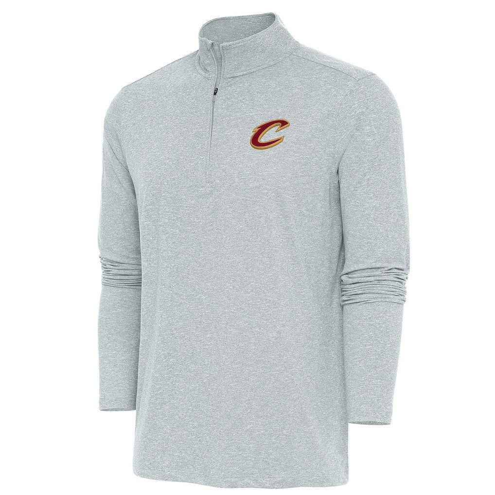 NBA - Cleveland Cavaliers Antigua Hunk Quarter-Zip Pullover Top - Heather Gray