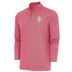 NBA - Houston Rockets Antigua Hunk Quarter-Zip Pullover Top - Heather Red