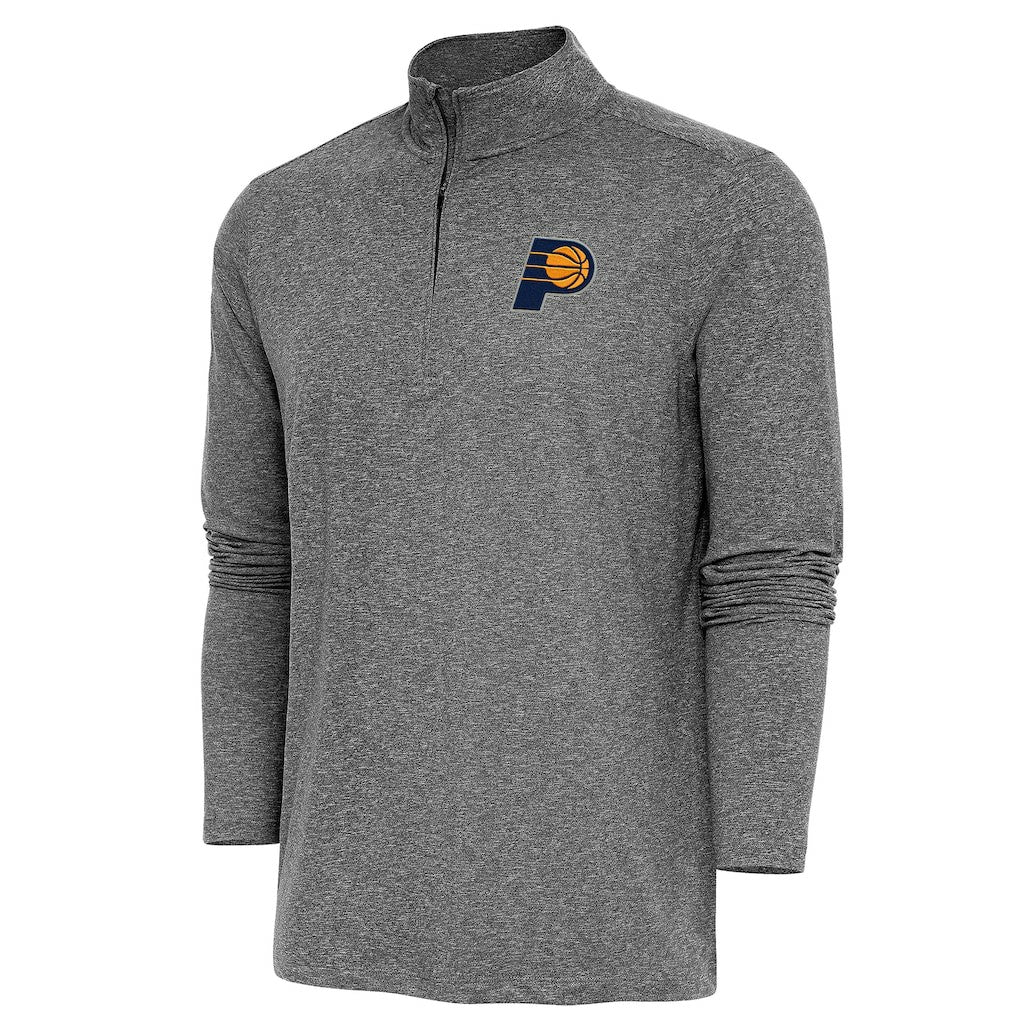 NBA - Indiana Pacers Antigua Hunk Quarter-Zip Pullover Top - Heather Black