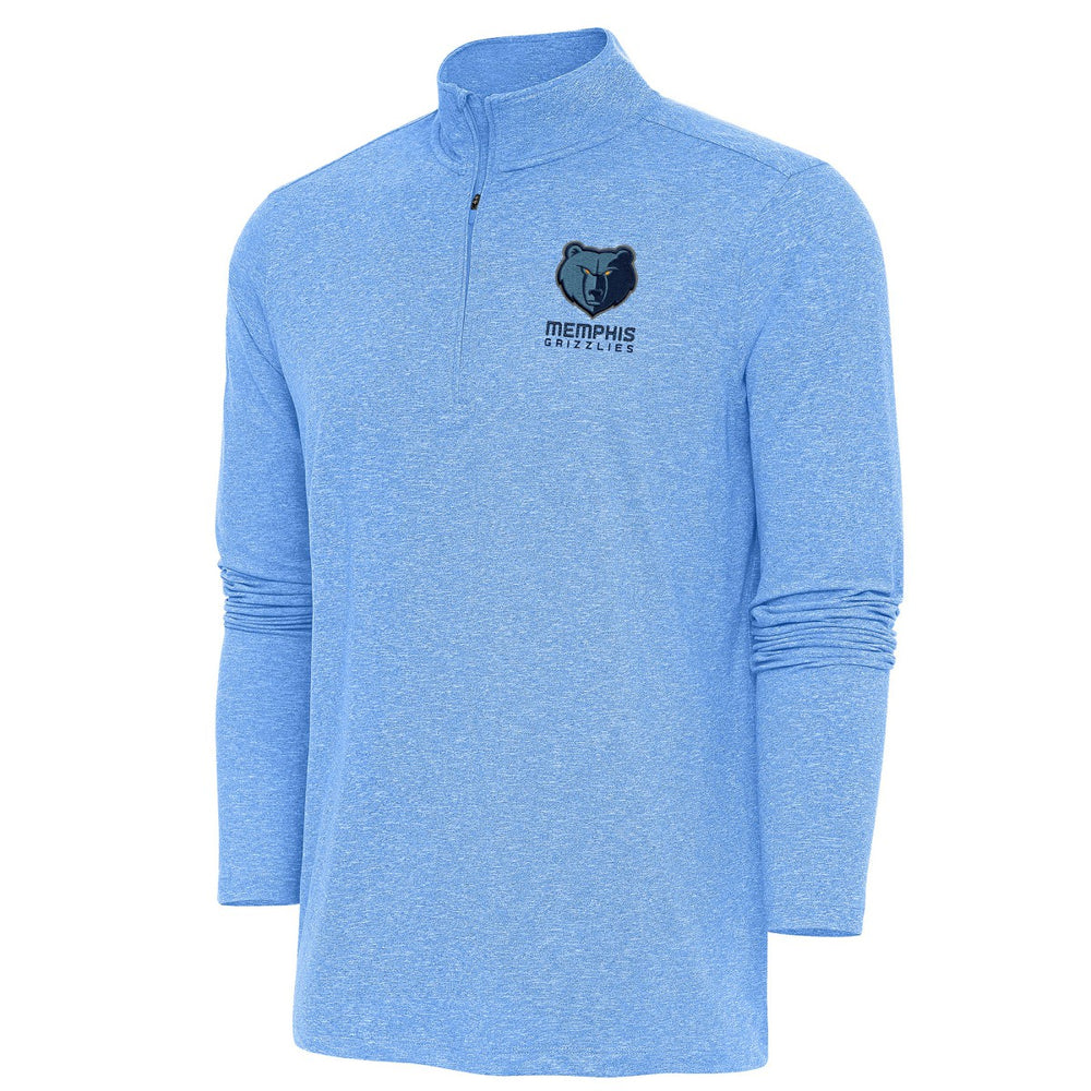 NBA - Memphis Grizzlies Antigua Hunk Quarter-Zip Pullover Top - Heather Powder Blue