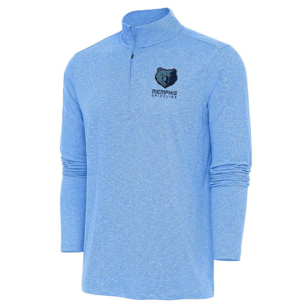 NBA - Memphis Grizzlies Antigua Hunk Quarter-Zip Pullover Top - Heather Powder Blue