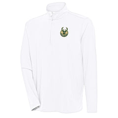 NBA - Milwaukee Bucks Antigua Hunk Quarter-Zip Pullover Top - White