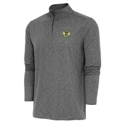 NBA - Milwaukee Bucks Antigua Hunk Quarter-Zip Pullover Top - Heather Black