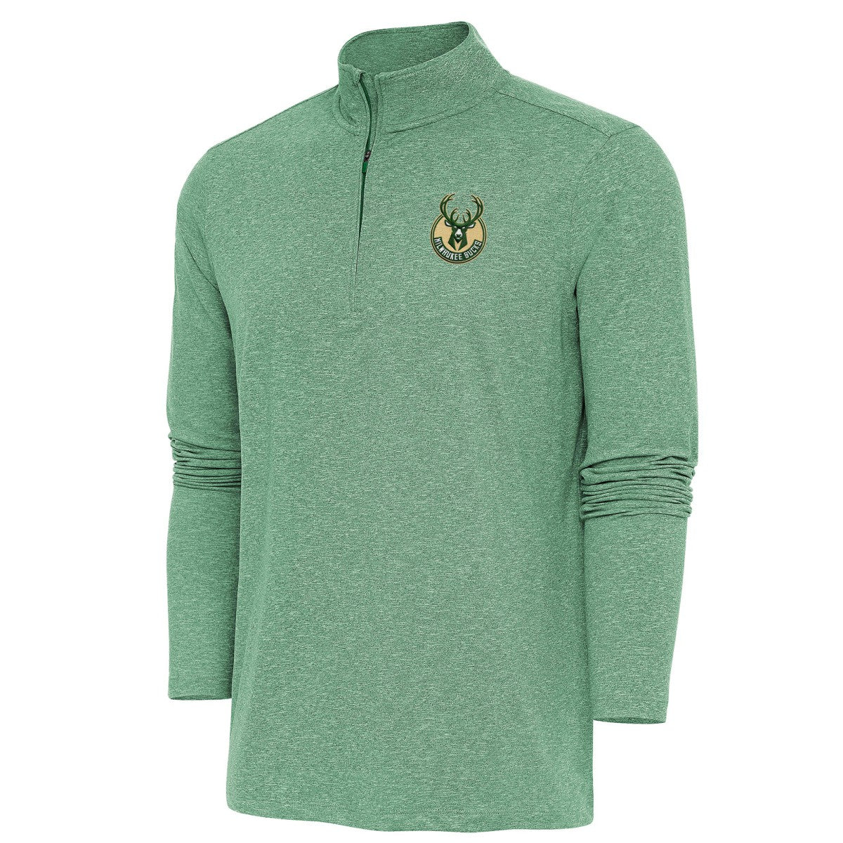 NBA - Milwaukee Bucks Antigua Hunk Quarter-Zip Pullover Top - Hunter Green