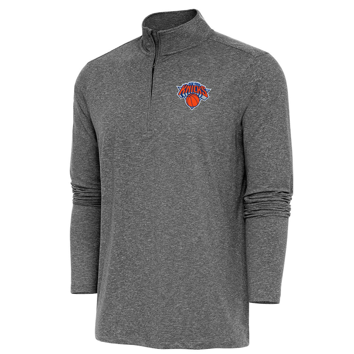 NBA - New York Knicks Antigua Hunk Quarter-Zip Pullover Top - Heather Black