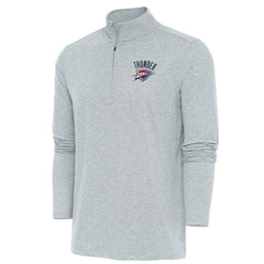 NBA - Oklahoma City Thunder Antigua Hunk Quarter-Zip Pullover Top - Heather Gray