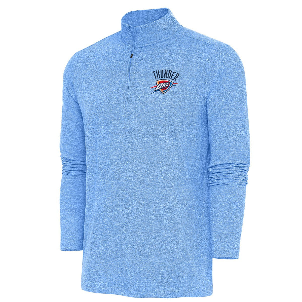 NBA - Oklahoma City Thunder Antigua Hunk Quarter-Zip Pullover Top - Heather Powder Blue