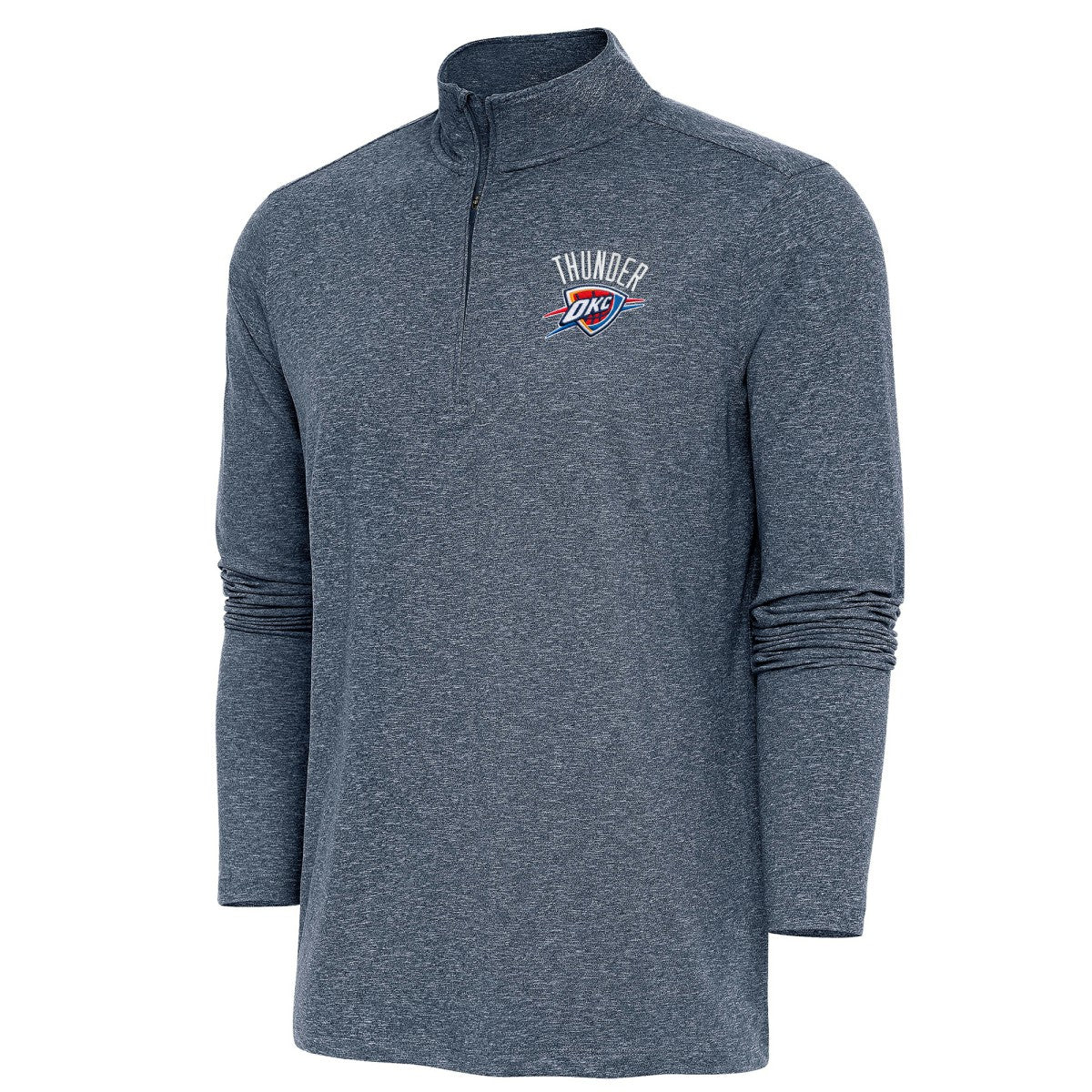 NBA - Oklahoma City Thunder Antigua Hunk Quarter-Zip Pullover Top - Heather Navy
