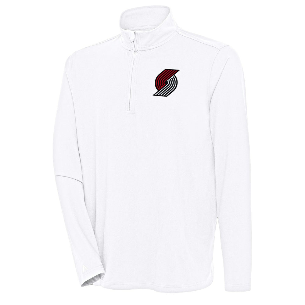 NBA - Portland Trail Blazers Antigua Hunk Quarter-Zip Pullover Top - White