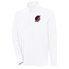 NBA - Portland Trail Blazers Antigua Hunk Quarter-Zip Pullover Top - White