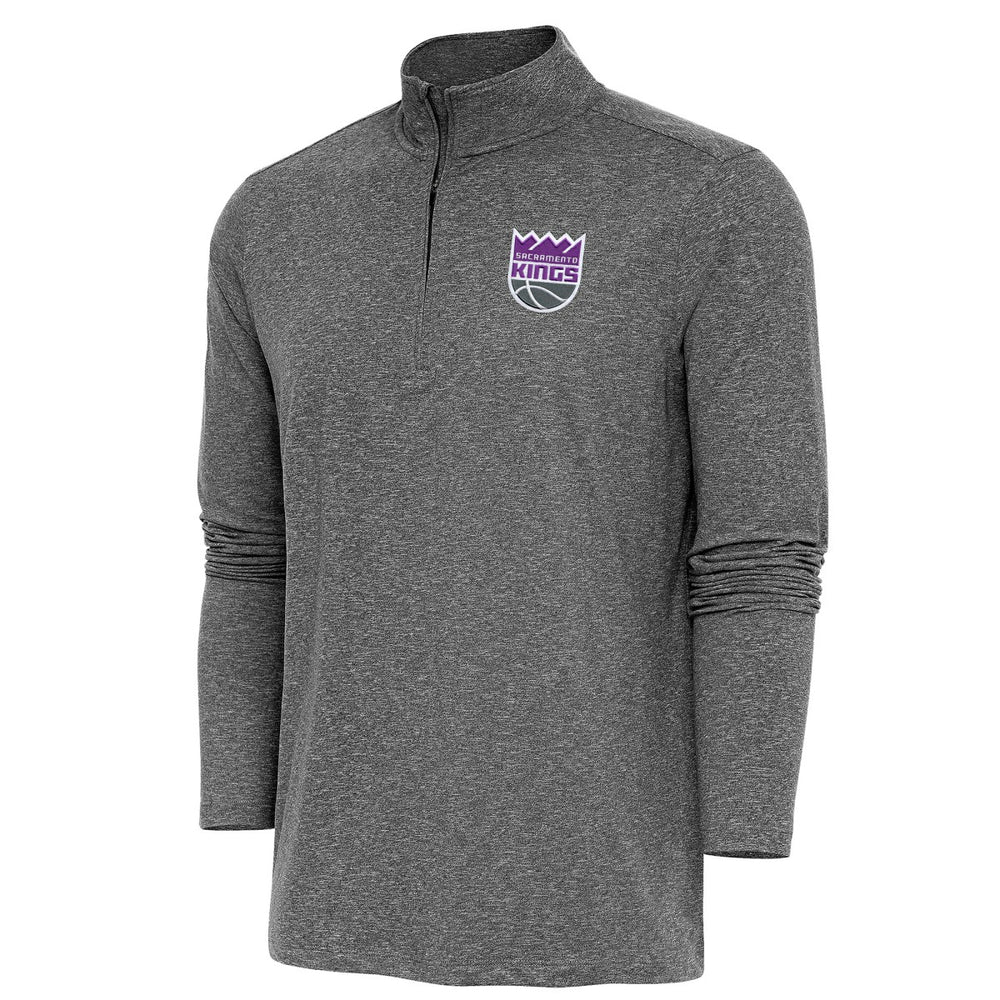 NBA - Sacramento Kings Antigua Hunk Quarter-Zip Pullover Top - Heather Black