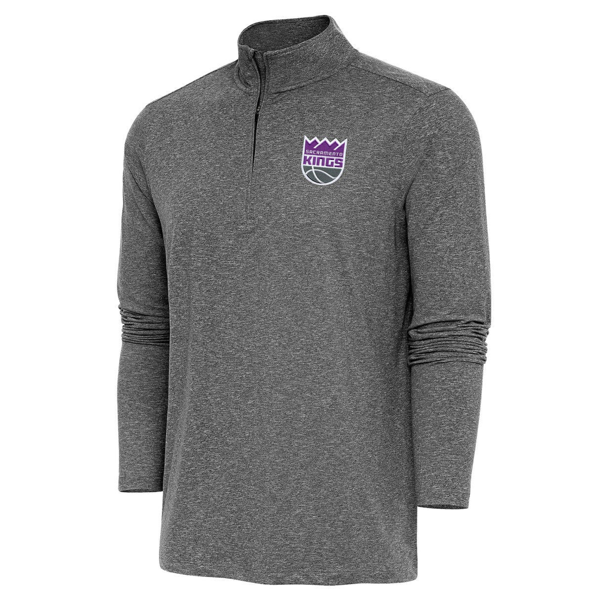 NBA - Sacramento Kings Antigua Hunk Quarter-Zip Pullover Top - Heather Black