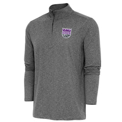 NBA - Sacramento Kings Antigua Hunk Quarter-Zip Pullover Top - Heather Black