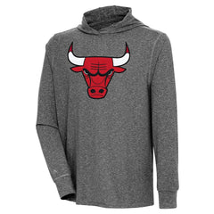 NBA - Chicago Bulls Antigua Saga Long Sleeve Hoodie T-Shirt - Heather Black