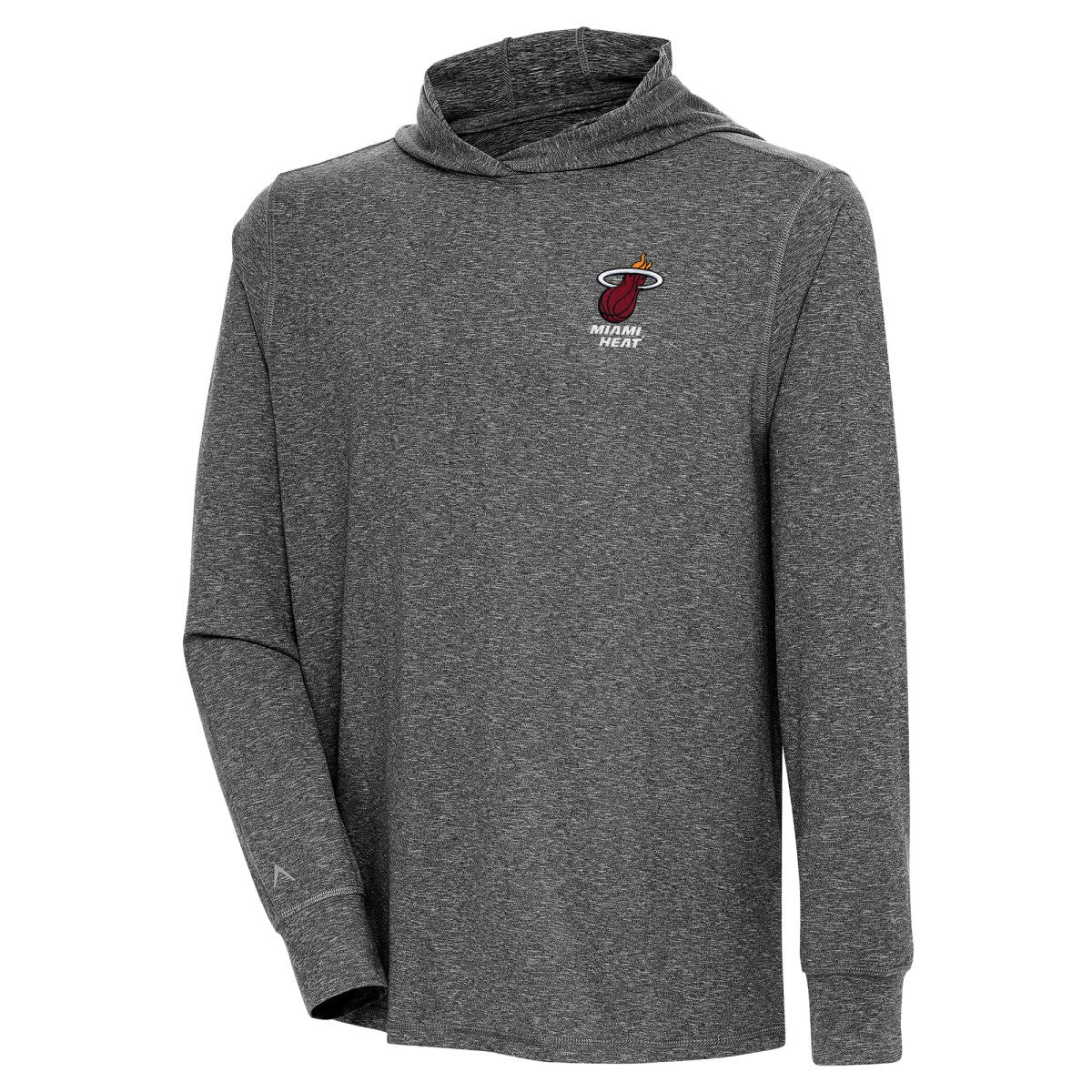 NBA - Miami Heat Antigua Saga Long Sleeve Hoodie T-Shirt - Heather Black