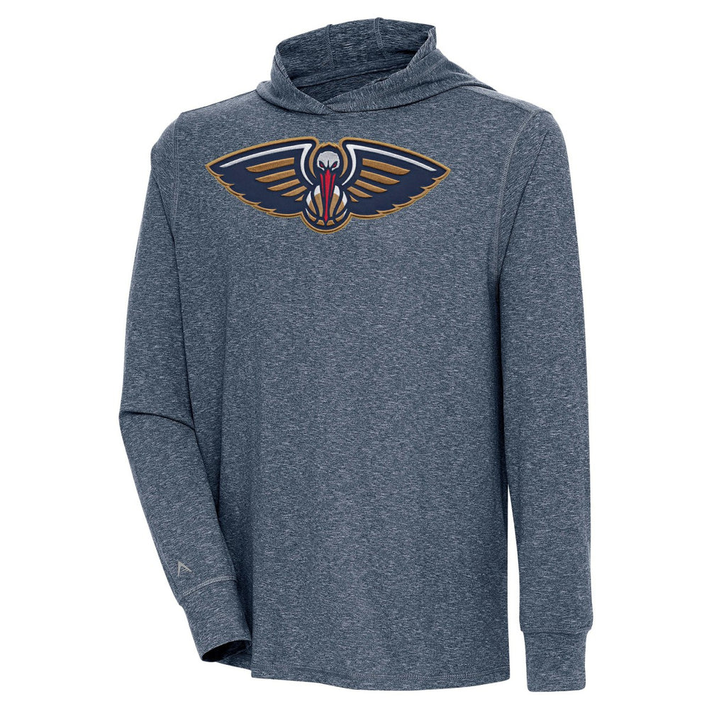 NBA - New Orleans Pelicans Antigua Saga Long Sleeve Hoodie T-Shirt - Heather Navy