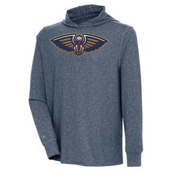 NBA - New Orleans Pelicans Antigua Saga Long Sleeve Hoodie T-Shirt - Heather Navy