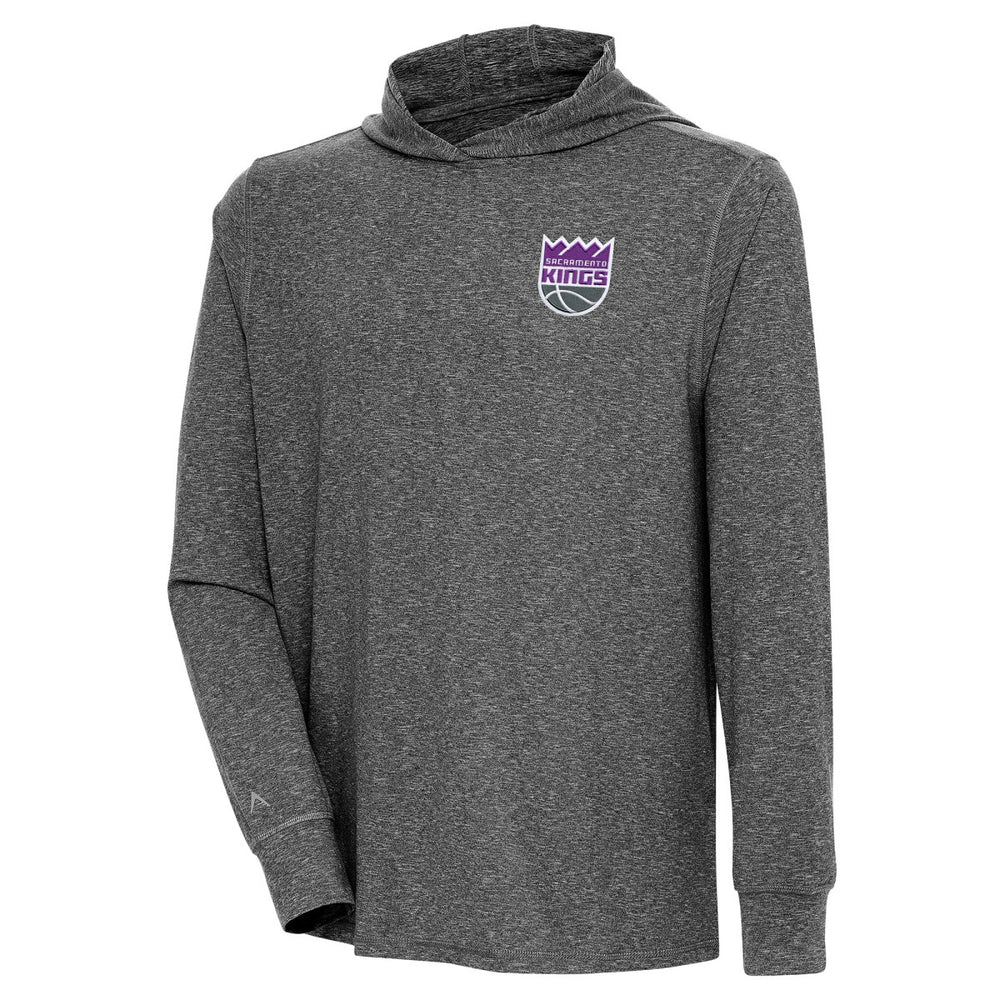 NBA - Sacramento Kings Antigua Saga Long Sleeve Hoodie T-Shirt - Heather Black