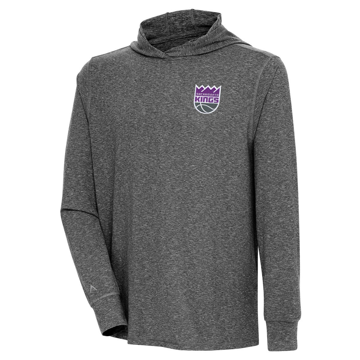 NBA - Sacramento Kings Antigua Saga Long Sleeve Hoodie T-Shirt - Heather Black