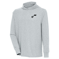 NBA - Utah Jazz Antigua Saga Long Sleeve Hoodie T-Shirt - Heather Gray
