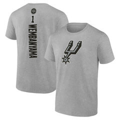 NBA - Victor Wembanyama San Antonio Spurs Playmaker Name & Number T-Shirt - Heather Gray