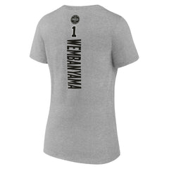 NBA - Victor Wembanyama San Antonio Spurs Women's Playmaker Name & Number V-Neck T-Shirt - Gray