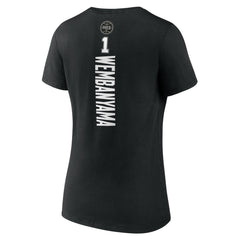 NBA - Victor Wembanyama San Antonio Spurs Women's Playmaker Name & Number V-Neck T-Shirt - Black