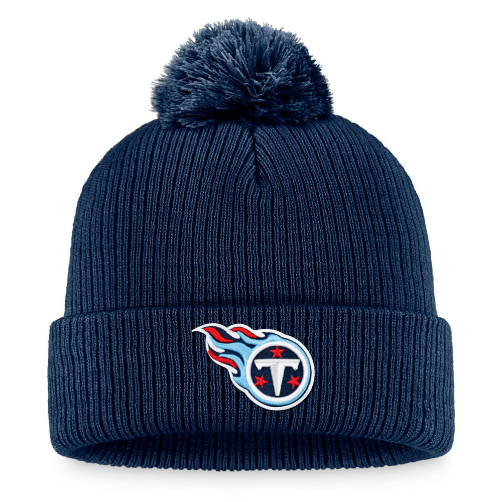 Tennessee Titans Women's Cuffed Knit Hat with Pom Navy - Fanatics