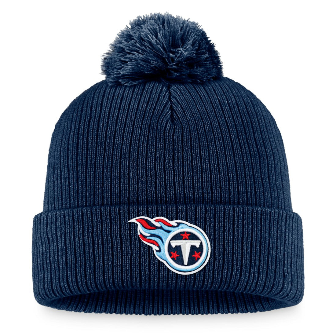 Tennessee Titans Women's Cuffed Knit Hat with Pom Navy - Fanatics