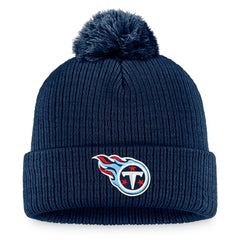 Tennessee Titans Women's Cuffed Knit Hat with Pom Navy - Fanatics