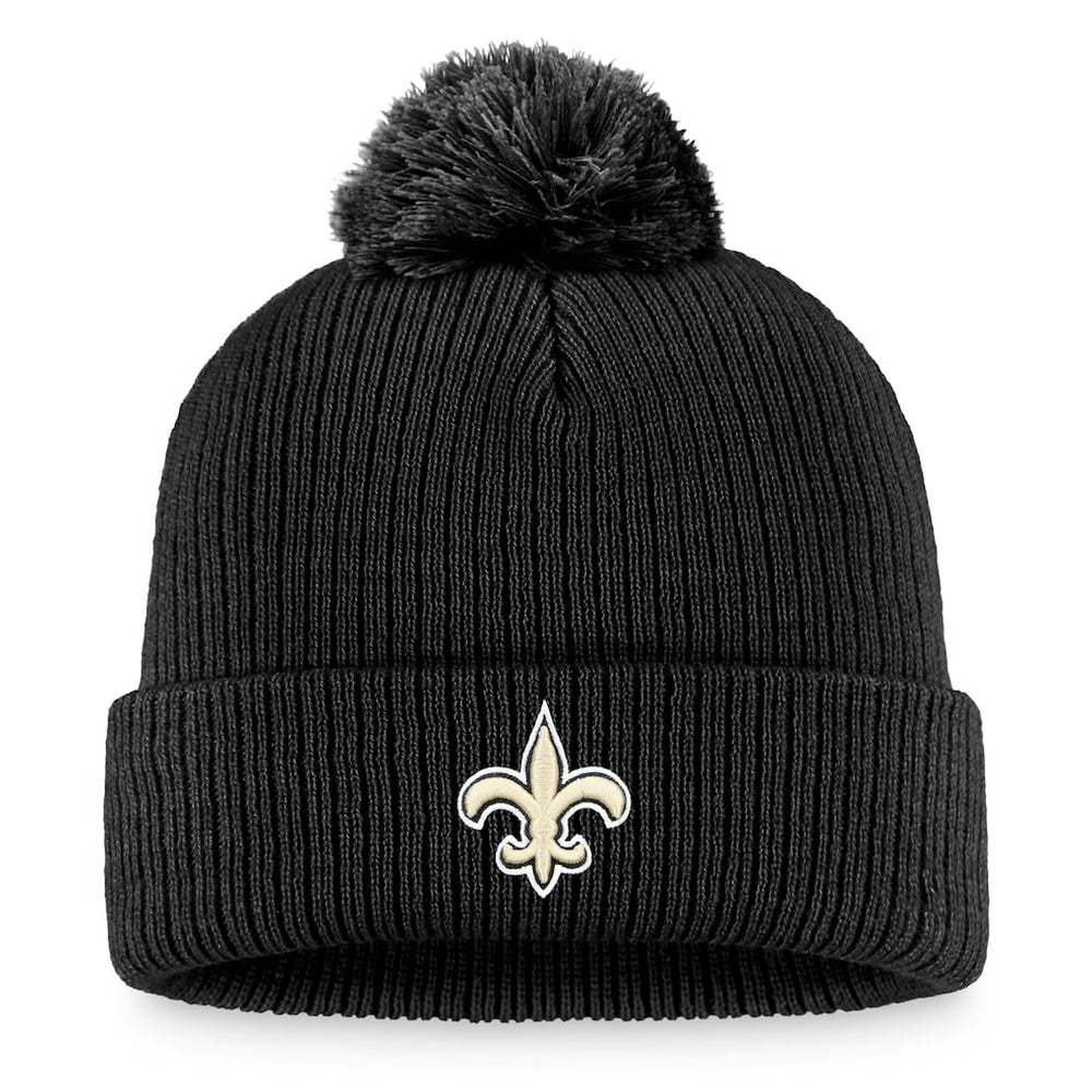 New Orleans Saints Women's Logo Cuffed Knit Hat with Pom Black - Fanatics
