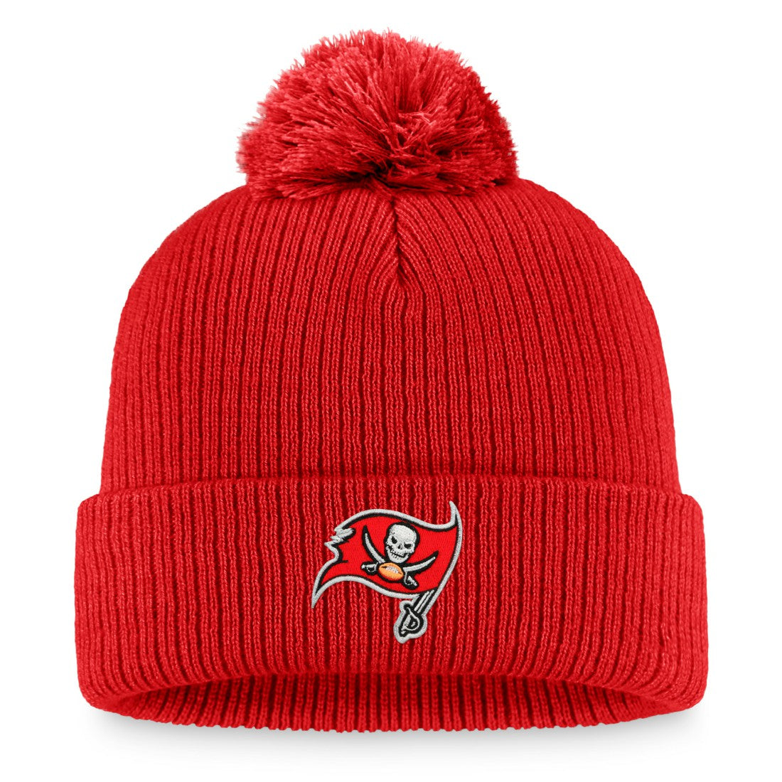 Tampa Bay Buccaneers Women's Logo Cuffed Knit Hat with Pom Cardinal - Fanatics