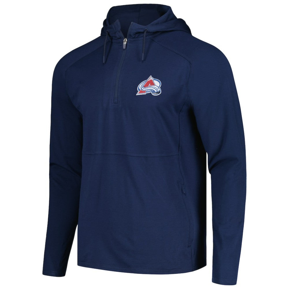 Colorado Avalanche - Antigua Spikes Raglan Quarter-Zip Hoodie Heather Navy