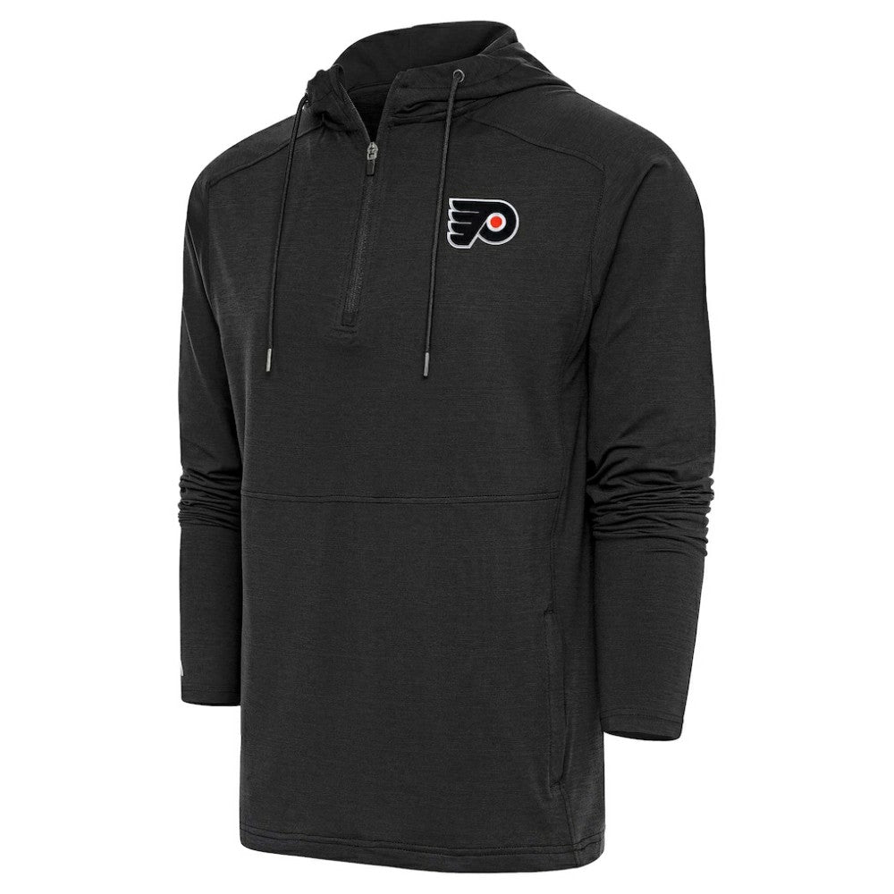 Philadelphia Flyers - Antigua Spikes Raglan Quarter-Zip Hoodie Heather Black