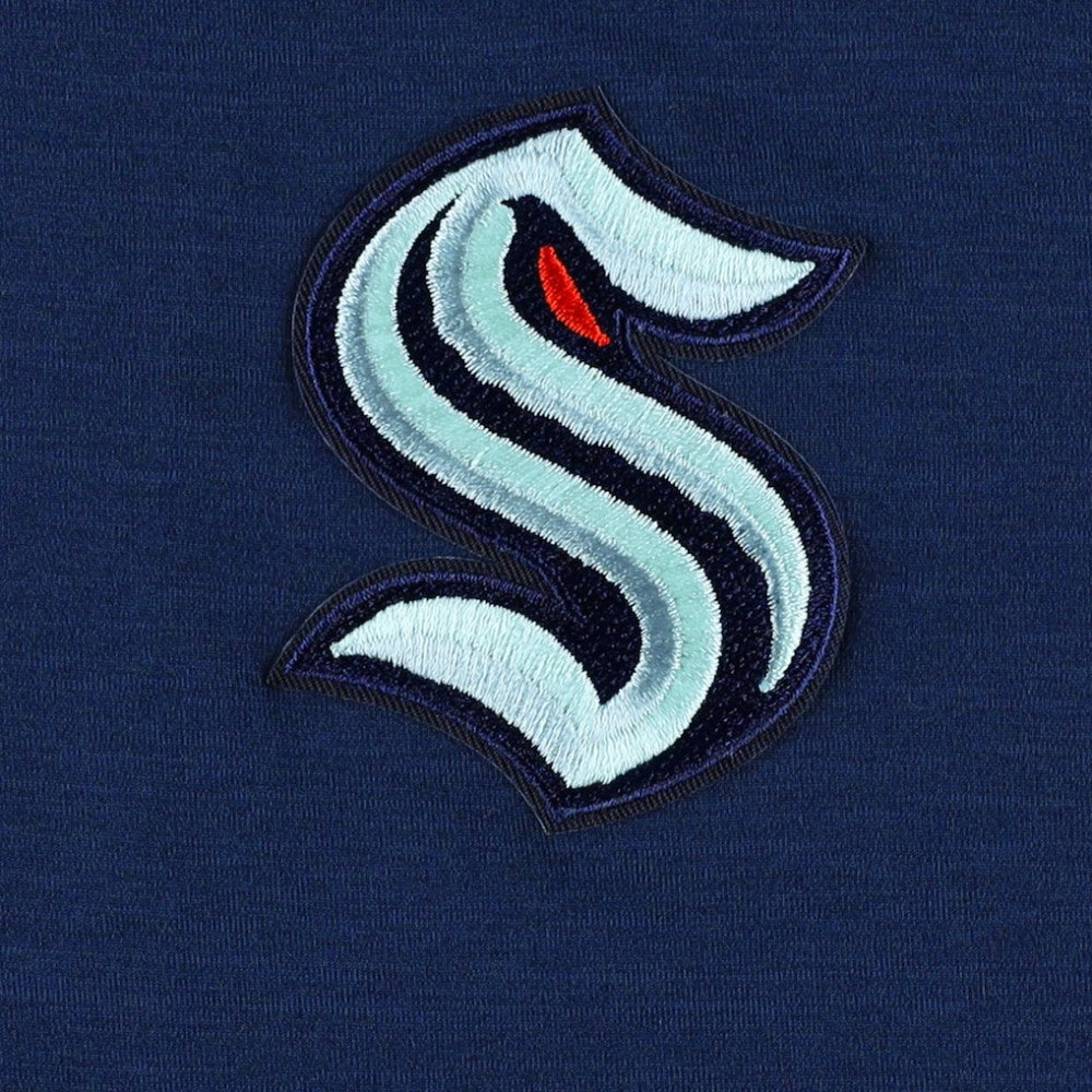Seattle Kraken Antigua Spikes Raglan Quarter-Zip Hoodie Heather Navy