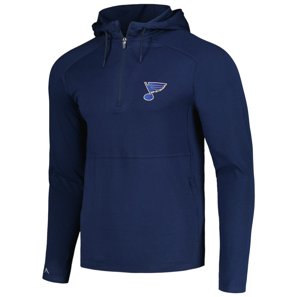 St. Louis Blues - Antigua Spikes Raglan Quarter-Zip Hoodie Heather Navy