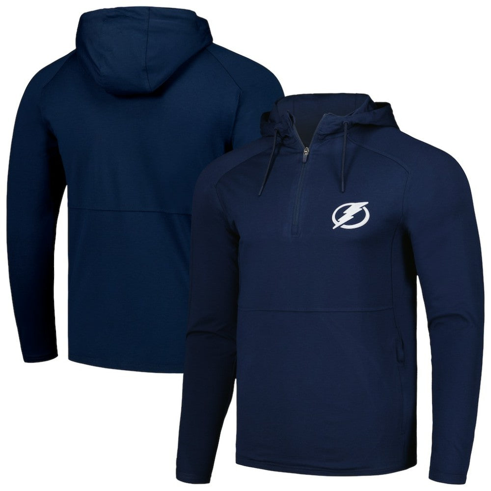 Tampa Bay Lightning - Antigua Spikes Raglan Quarter-Zip Hoodie Heather Navy