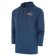 Washington Capitals Antigua Spikes Raglan Quarter-Zip Hoodie Heather Navy