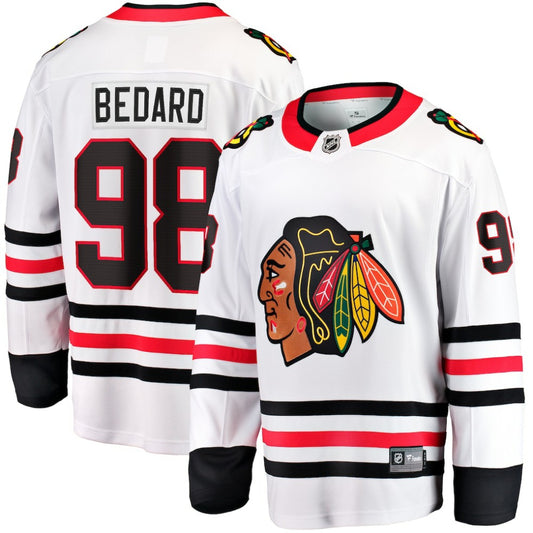 Connor Bedard Chicago Blackhawks Fanatics Away Breakaway Player Jersey - White | NHL Jerseys