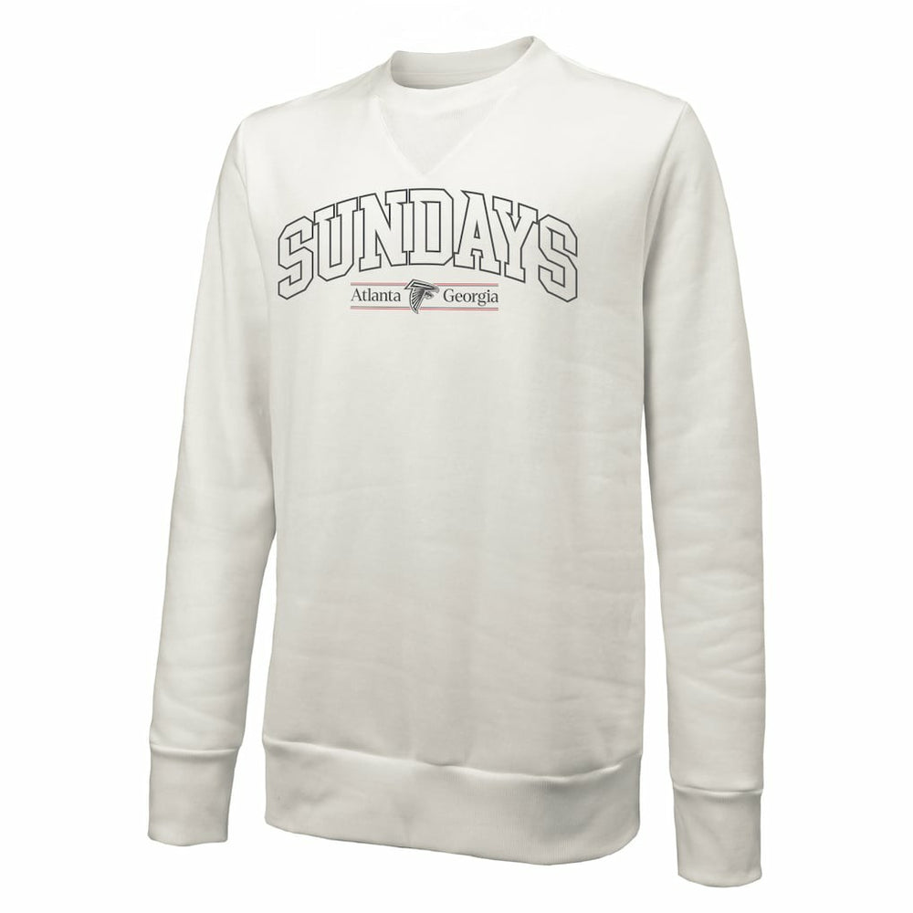 Atlanta Falcons Majestic Threads Unisex Sundays Block Letter Crewneck Pullover Sweatshirt White - NFL