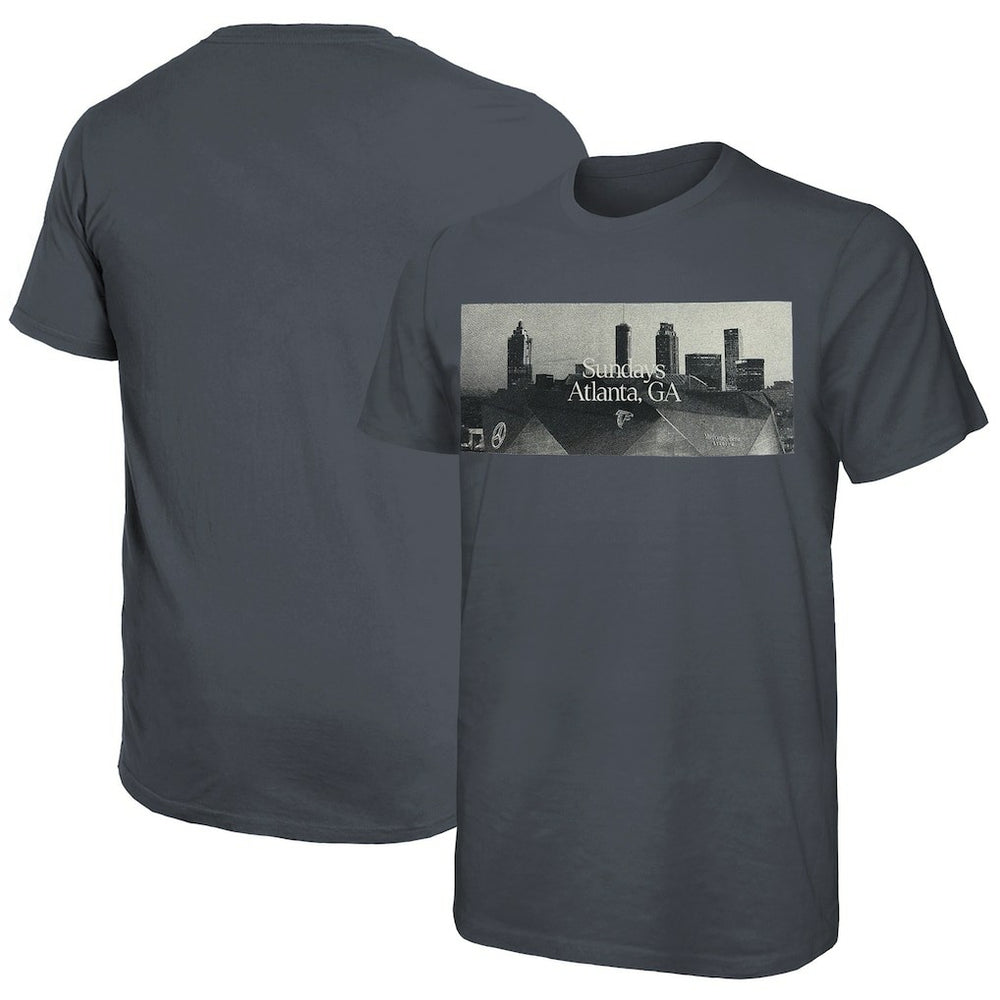 Atlanta Falcons Majestic Threads Sundays Skyline T-Shirt Gray - NFL