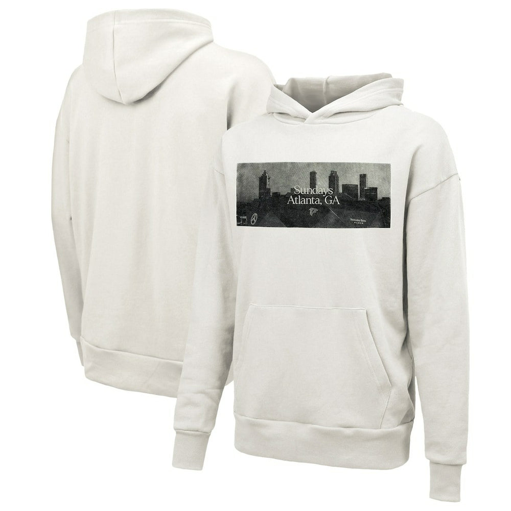 Atlanta Falcons Majestic Threads Unisex Sundays Skyline Pullover Hoodie White - NFL