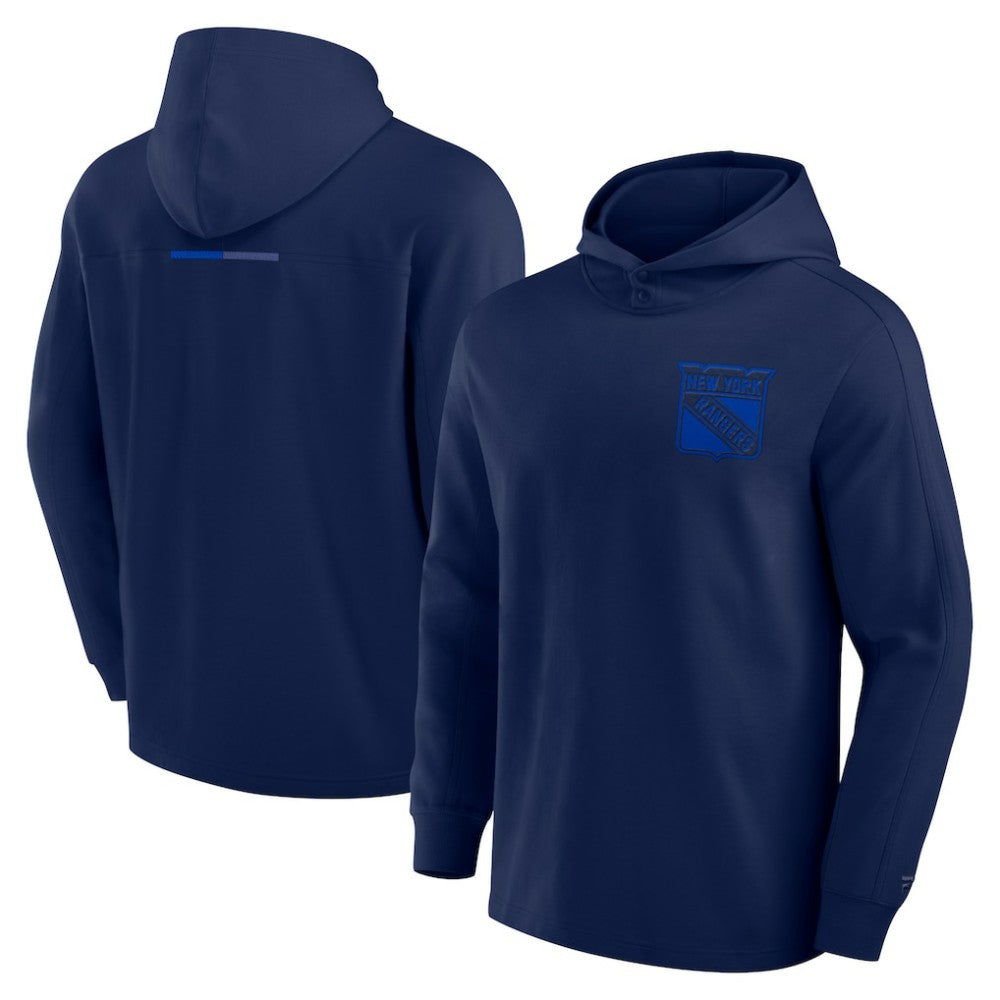 New York Rangers Fanatics Elements Lightweight Tri-Blend Fleece Hoodie Navy