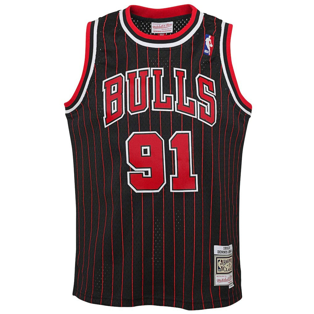 Mitchell & Ness - Dennis Rodman Chicago Bulls Youth 1995/96 Hardwood Classics Swingman Jersey - Black